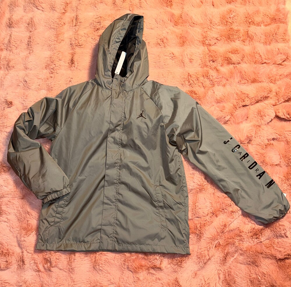 Jordan Boys XL size 18 Gray Windbreaker Jacket Lightweight Hooded